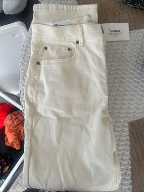 eunina cream High-Rise Straight Jeans